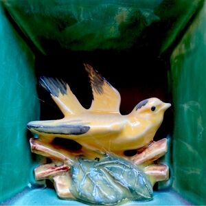 McCoy Square Bird Vase Green